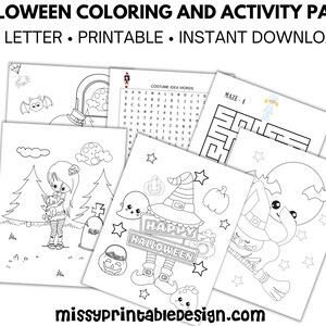 Halloween Coloring Pages, Halloween Activity Pages, Printable Halloween Book, Halloween Party Coloring Pages. Halloween Party Favors