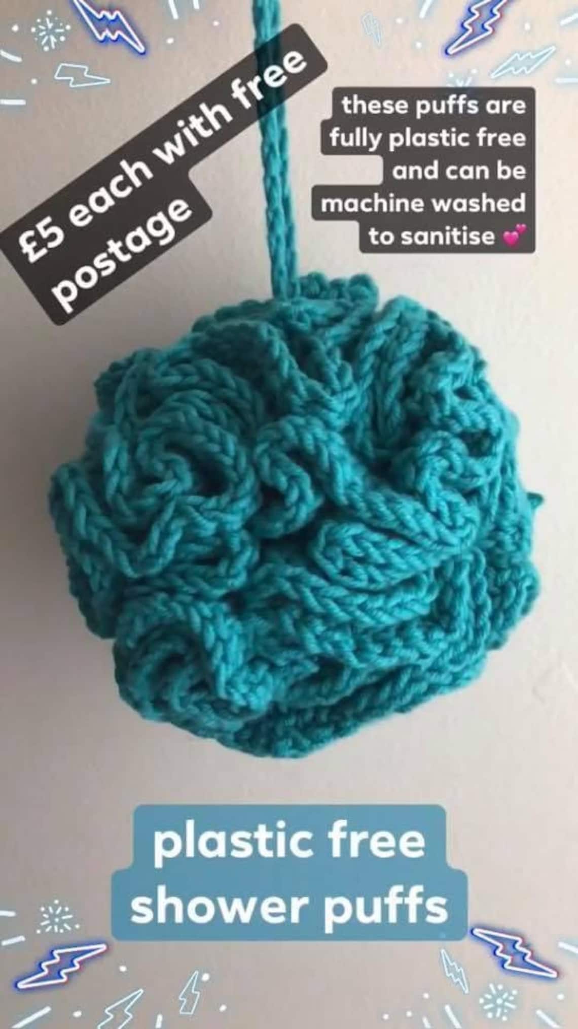 Handmade washable shower puff Etsy