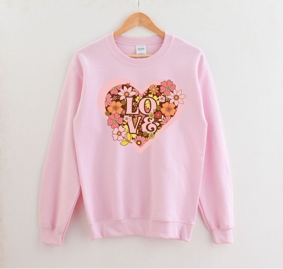 Heart Sweatshirt 70s Vintage 