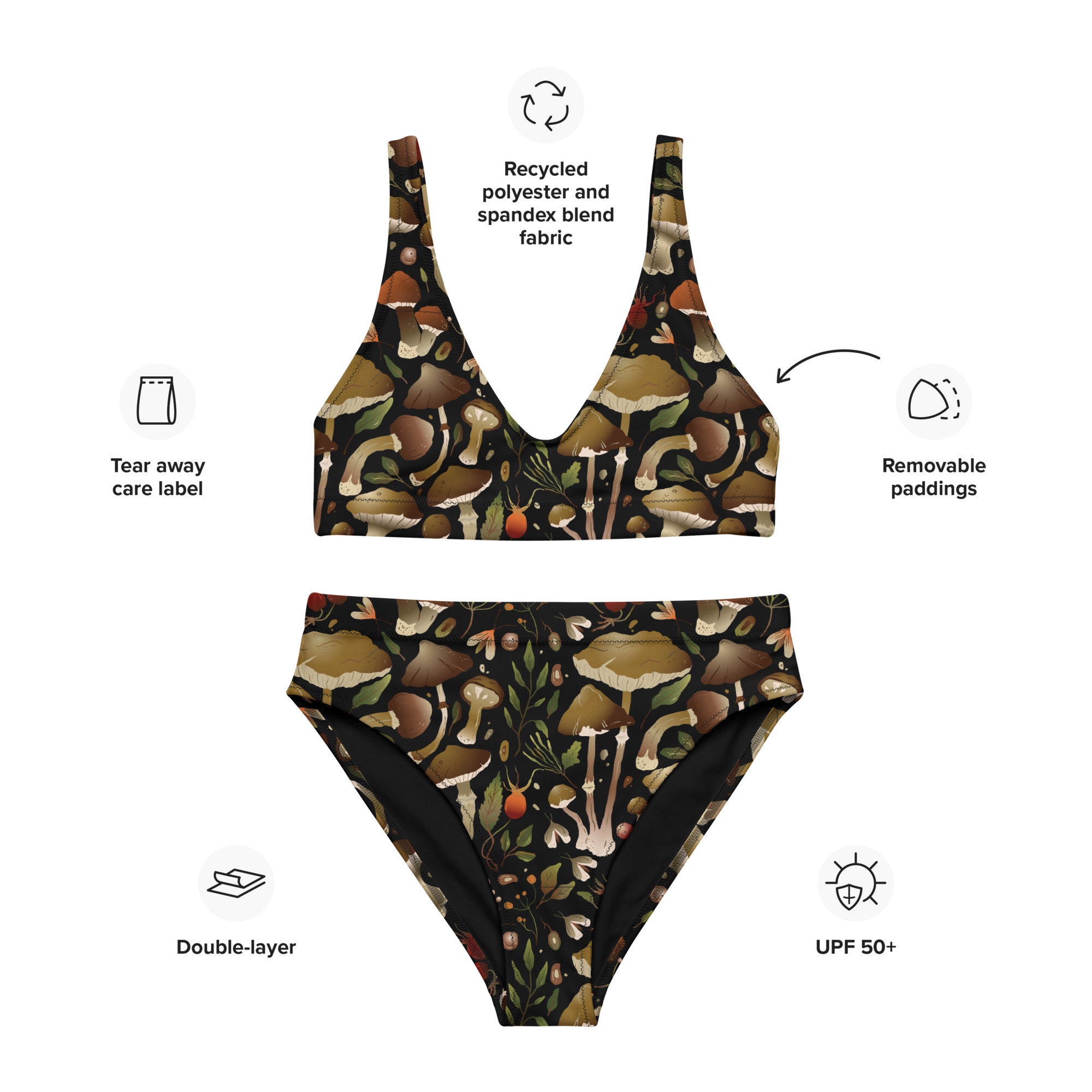 Dark Mushroom Recycled High-waisted 