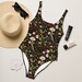 Mushroom Flower One-Piece Swimsuit Cottagecore Swimwear Mushroom Bathing Suit Dark Academia Bathing Suit Goblincore Cottagecore Beachwear