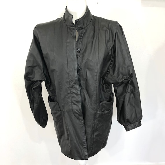 Deerskin Vintage Black Leather Jacket - image 1
