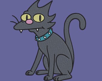 Cartoon Cat Digital Embroidery Design 3 Tamaños - Descarga Instantánea