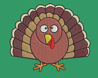 Diseño de bordado de pavo de Acción de Gracias 2 tallas - Bordado de Acción de Gracias - diseño de bordado digital - descarga instantánea