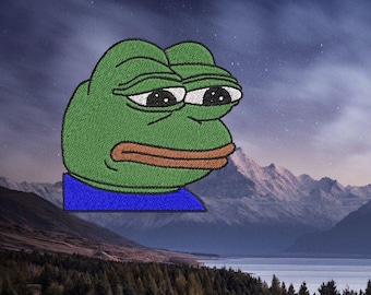 Sad Pepe Embroidery Design File - 2 Mirrored Files - Descarga instantánea