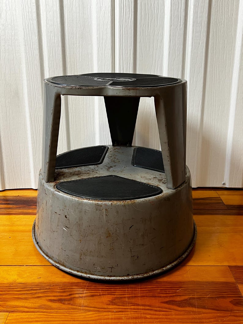 Vintage KIK Step Rolling Library Step Stool Cramer Industries - Etsy