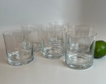 6 Large Whiskey Glasses Clear Glass 12oz.