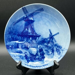 1979 Weihnachten (Christmas) Plate, Berlin Design, Blue China, West Germany Christmas Plates, Winter Plate Collections