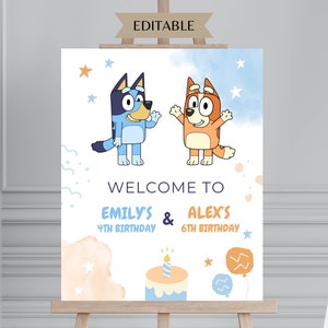 Bluey Birthday Party Welcome Sign - Personalized Digital Printable Sig –  Jolly Owl Designs