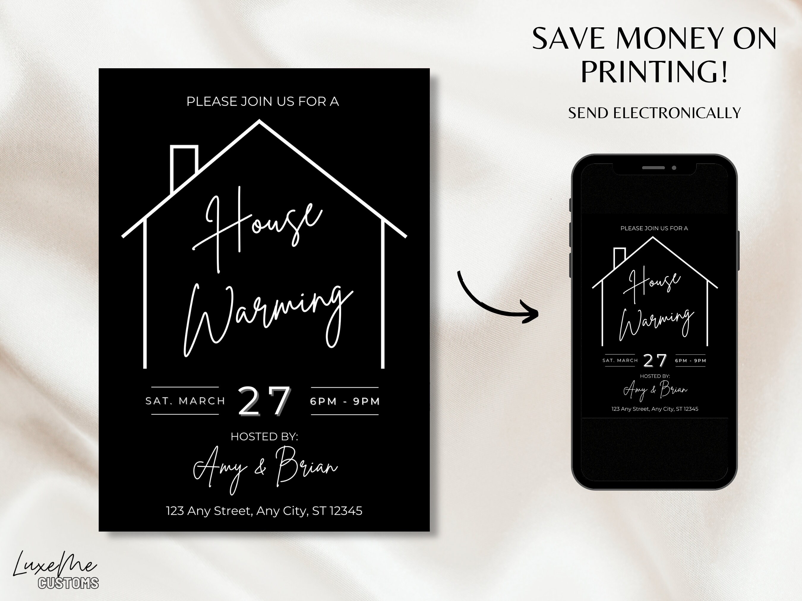 Modern House Warming Invitation Template, Electronic New Home Party ...