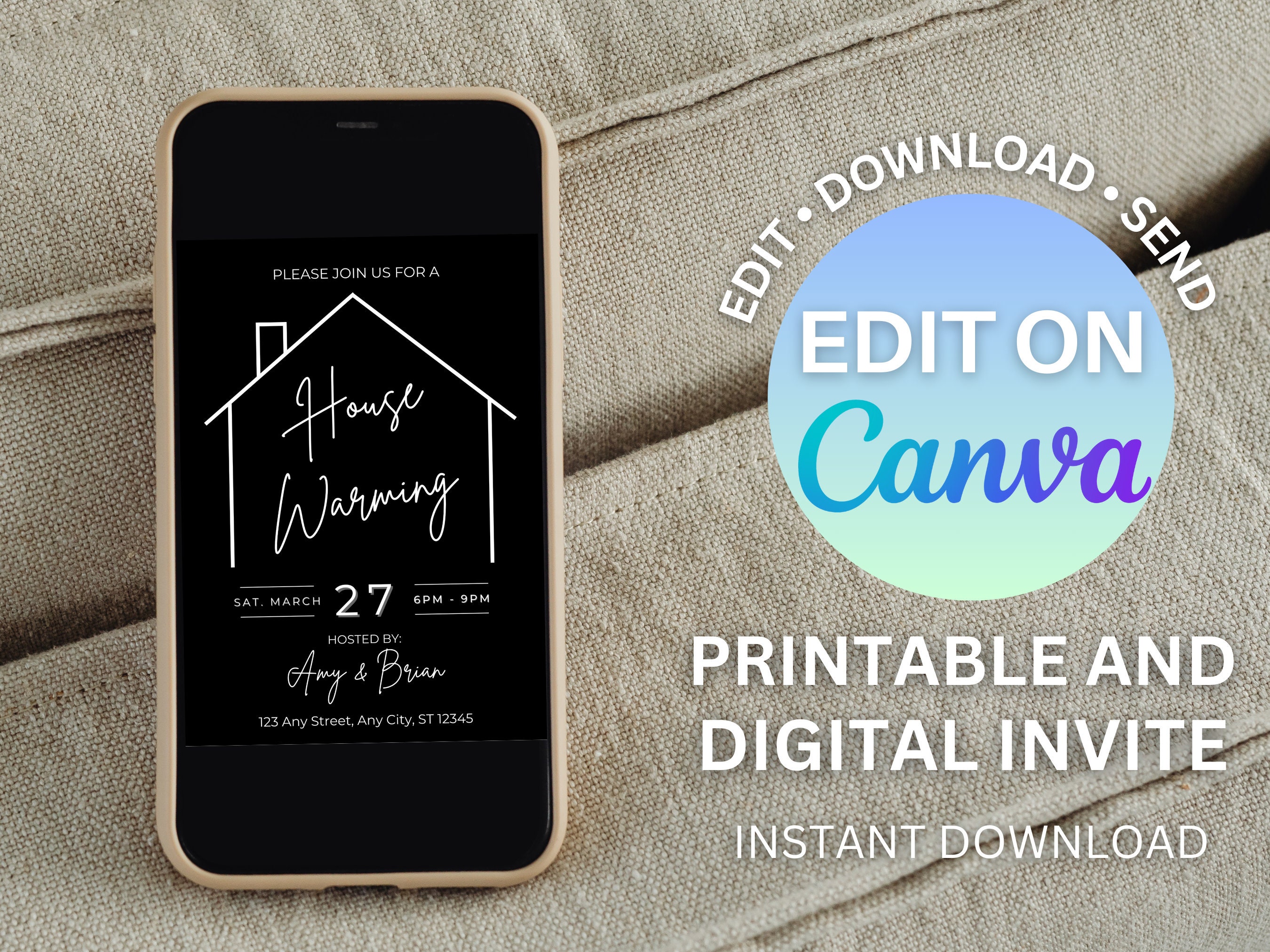 Modern House Warming Invitation Template, Electronic New Home Party ...
