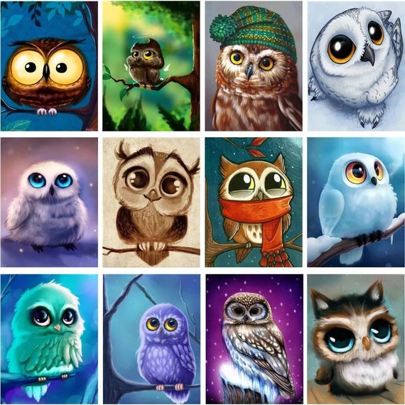 Animal Night Owl 5D Diamond Painting Embroidery Cross Craft Stitch Art DIY Kits 