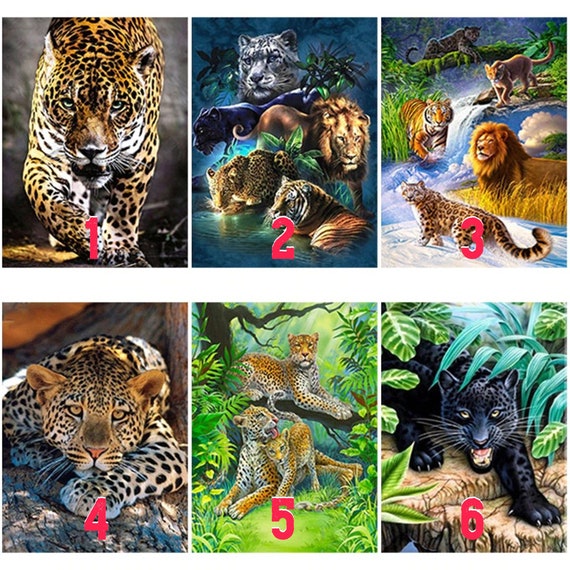 Diamond Painting Animal Leopards Embroidery Full Round/square - Etsy Diamond Painting Animal Leopards Embroidery Full Round/square - Etsy