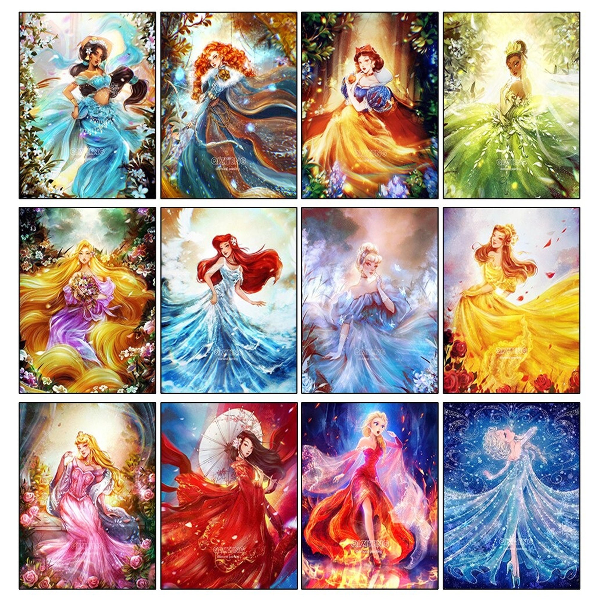 Diamond Painting Kits 30 X 40cm Full Round Drill, Disney Princesses, Home  Decor, Kids Room Disney, Princess Jasmine, Rapunzel, Cinderella 