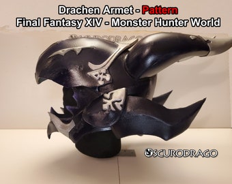 Drachen Armet Pattern // Dragoner // Final Fantasy XIV // Monster Hunter World // Helm // Template