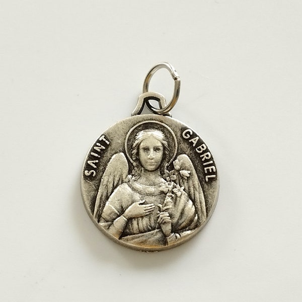 Médaille religieuse Saint GABRIEL archange Vintage en métal