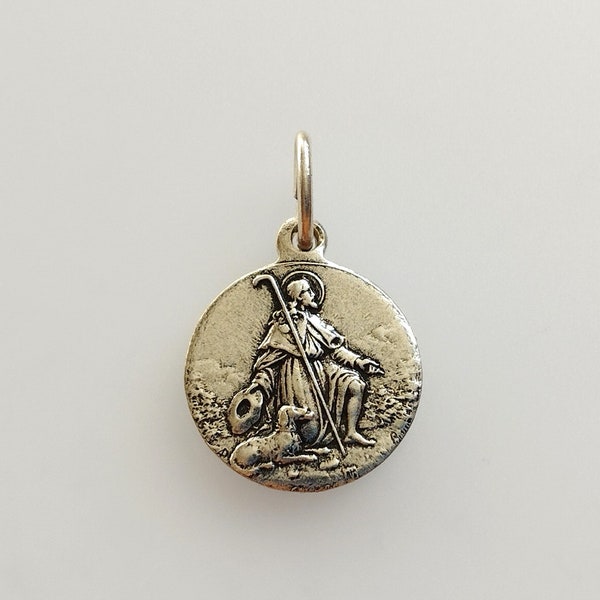 Belle médaille religieuse Saint ROCH pèlerin Vintage en métal