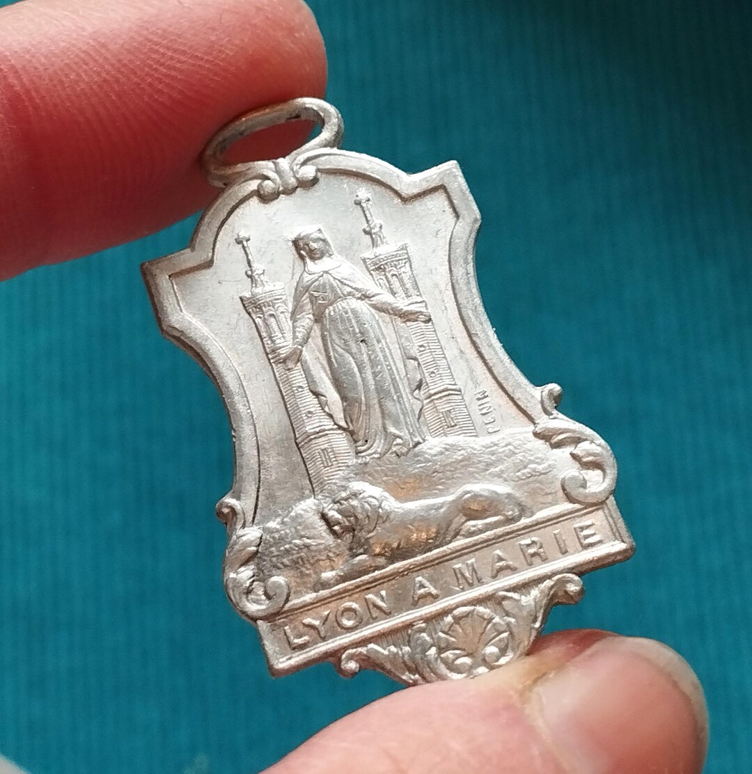 Old Notre Dame De Fourvière Lyon Medal to Mary in Chiseled Aluminum - Etsy