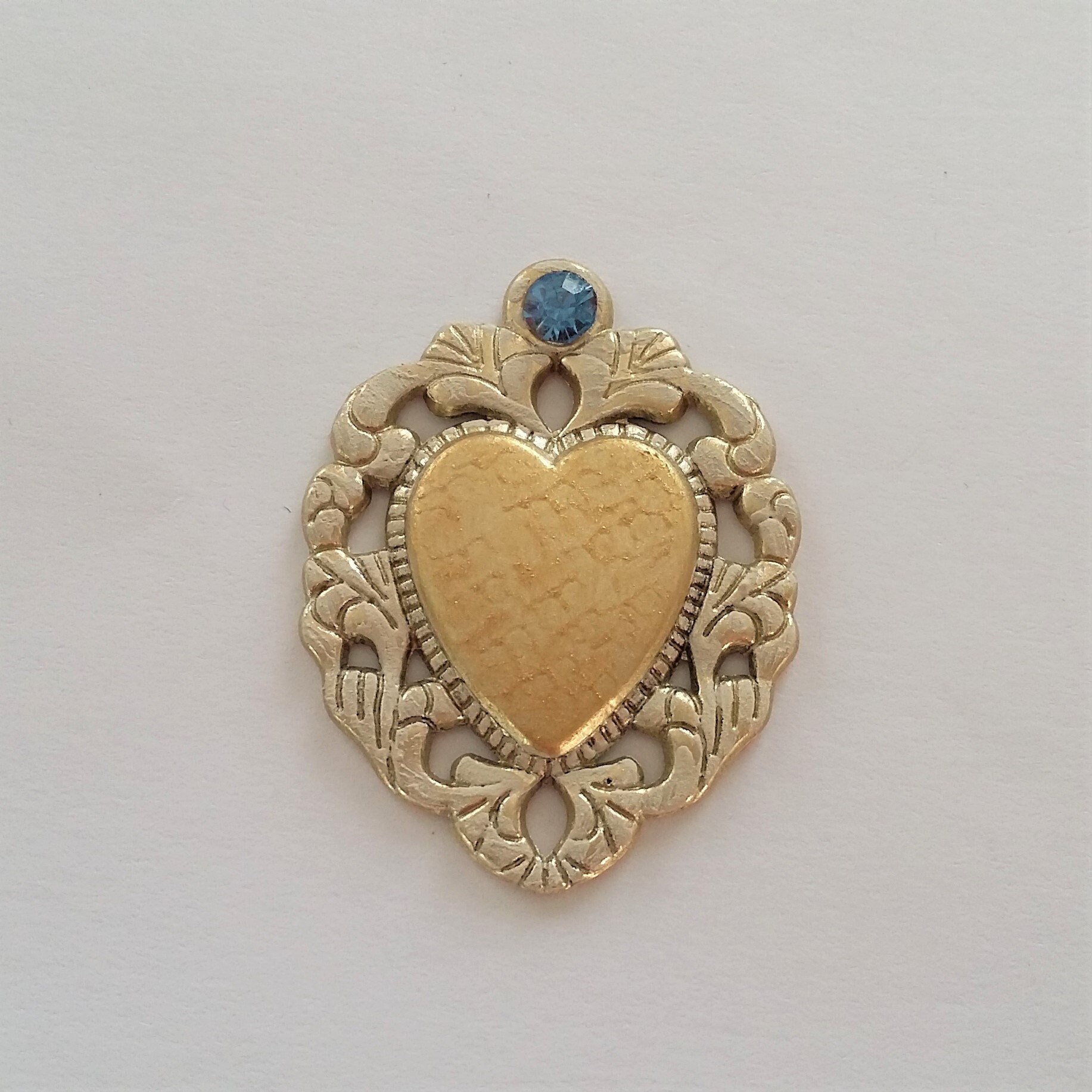 Petit Coeur Ex Voto Trésor Sacré Porte Bonheur Métal Peint