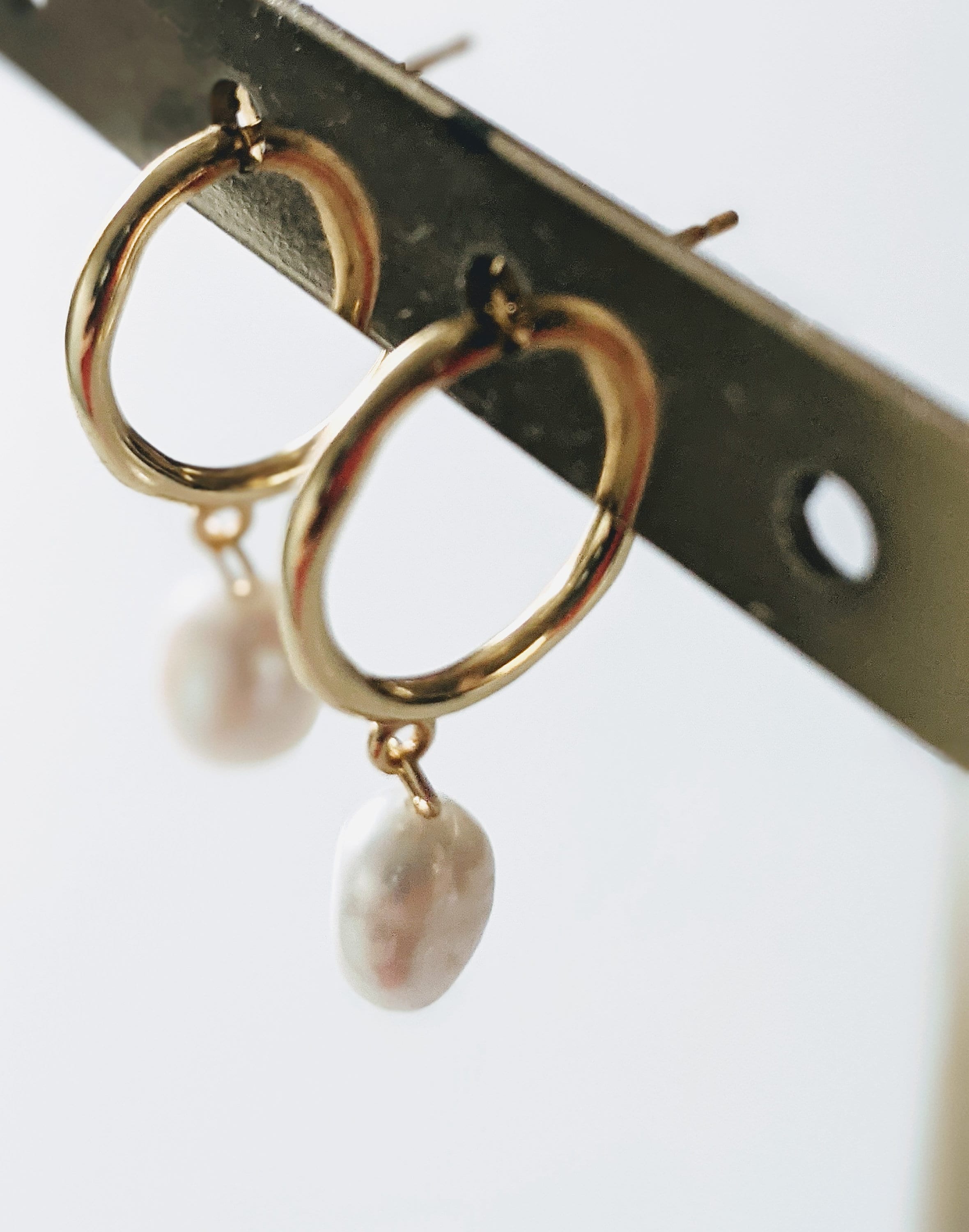 Twisted Bow 18K Gold-Plated Freshwater Pearl Earrings main image 0