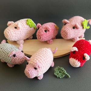 Einzigartiges gehäkeltes Schwein Schweinchen Glücksschwein jedes ein Unikat-