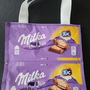 Originelle Tasche aus Schokoladenverpackung. Die besondere Geschenktasche oder Kleine Tragetasche Bild 5