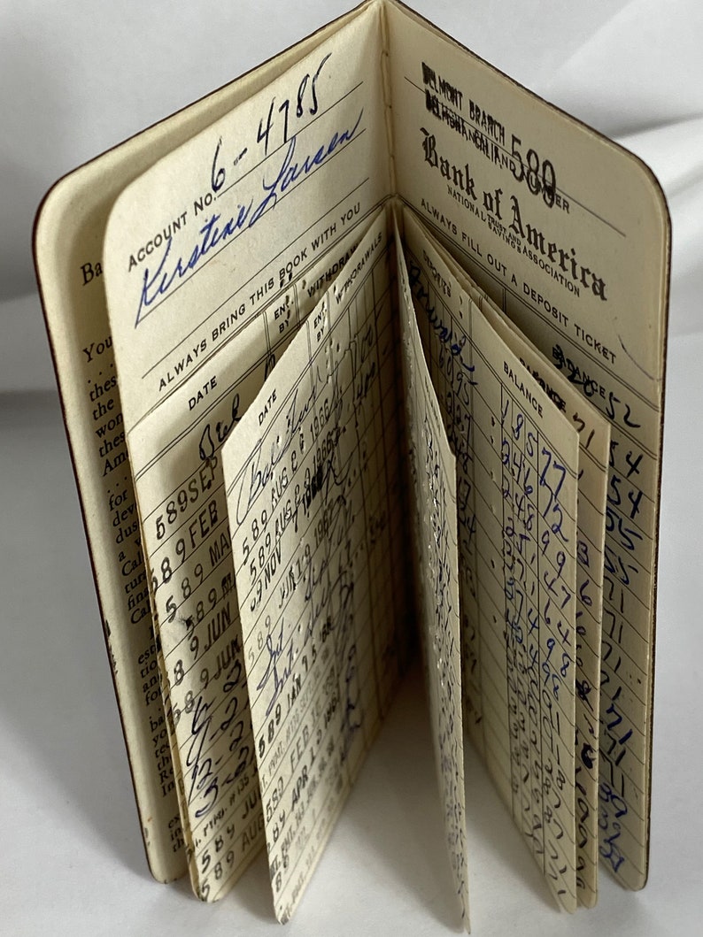 Vintage Bank of America Savings Book Booklet With Cover 1950s CA Etsy