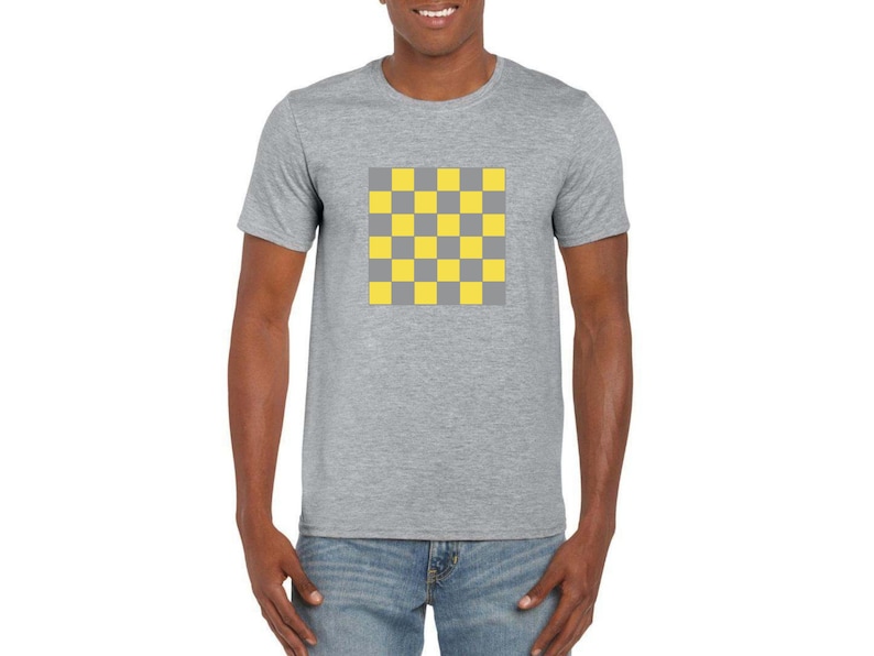 Graphic T- Shirt Ultimate Gray And Illuminating Unisex T Shirt Pantone Color Of The Year Merch Checkerboard Print Classic T-Shirt