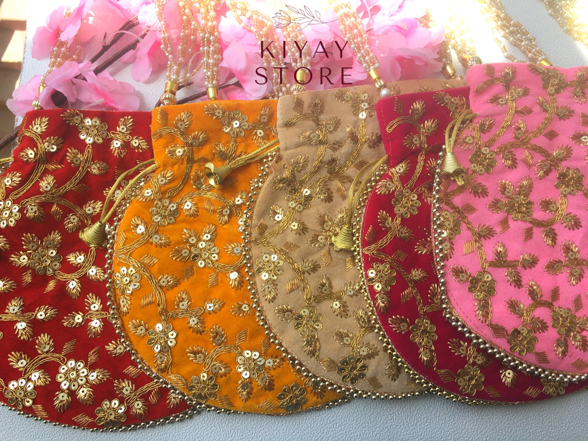 Bulk Indian Potli Bags Handembroidered Potli Purses Wedding Etsy