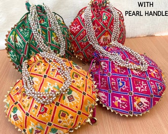 Indian Patola Potli Bags For Bridesmaid Gifts Wedding Favors Indian Return Gifts Lot of 100 Bridal Shower Gifts Mehndi&Sangeet Favors