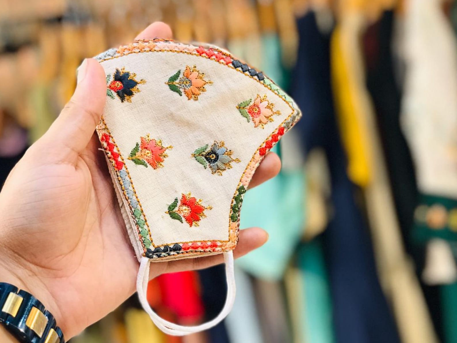 Indian Face Mask Bulk Embroidered Face Mask Floral Etsy