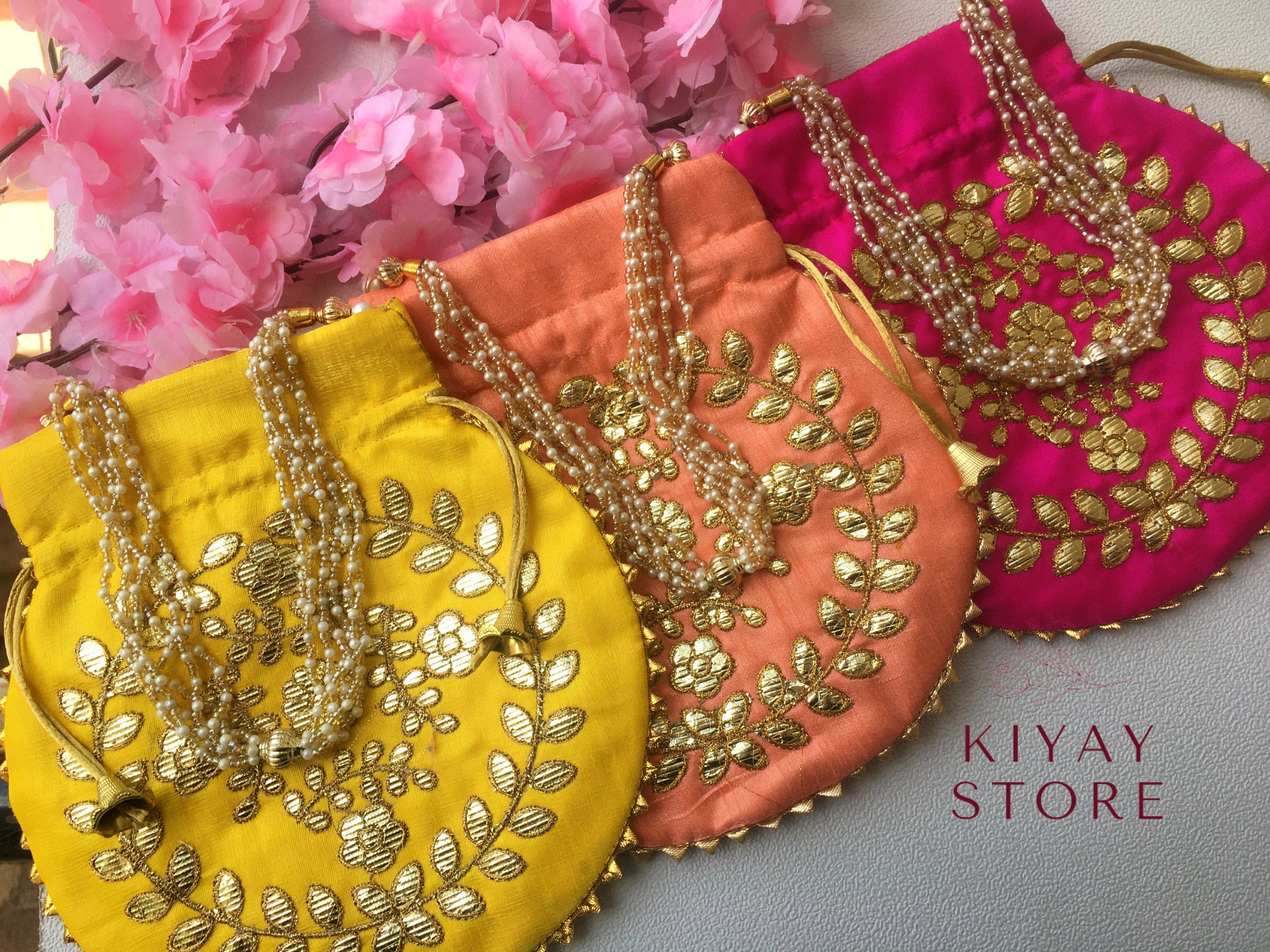 Bulk Indian Traditional Potli Purses Beautiful Raw Silk Potli Etsy