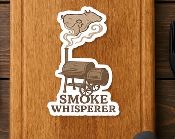 Smoke Whisperer Sticker: Vintage BBQ Pitmaster Decal for Smokers