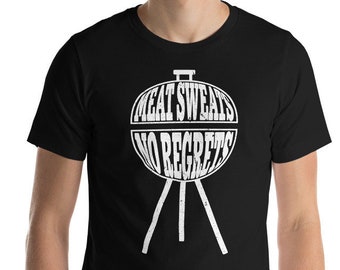 Fleisch Sweats No Regrets Grill Shirt: Lustiges Grill Meister T-Shirt