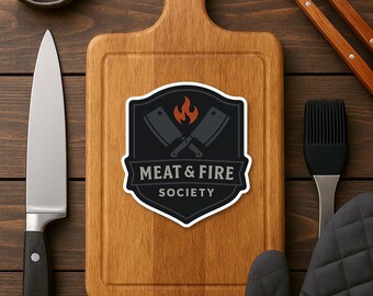 Meat & Fire Society Sticker: BBQ Pitmaster Grill Club Vinyl Decal