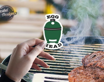 Egg Head Funny Dad BBQ Grilling Big Green Egg Sticker - Bubble-free stickers