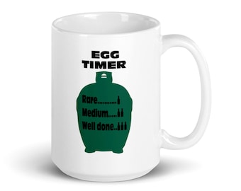 Green Egg Grill BBQ Timer Mug, Kamado Smoker Gift