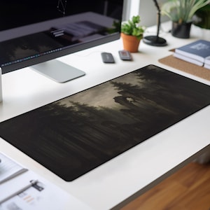 Gothic Forest Desk Mat, Dark Aesthetic Desk Pad, Home Office Decor, Gamer Mouse Mat, Unique Gift for Creative Souls