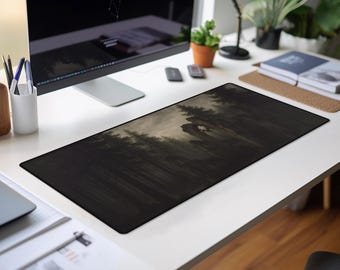 Gothic Forest Desk Mat: Dark Academia Home Office Decor