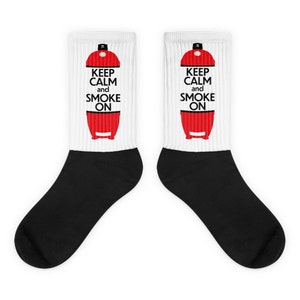 Joe On Kamado Socks. Keep Calm and Smoke On | Kamado Gift | BBQ Gift | Grilling Lover | Smoked Meat Socks