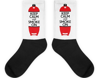 Joe On Kamado Socks. Keep Calm and Smoke On | Kamado Gift | BBQ Gift | Grilling Lover | Smoked Meat Socks