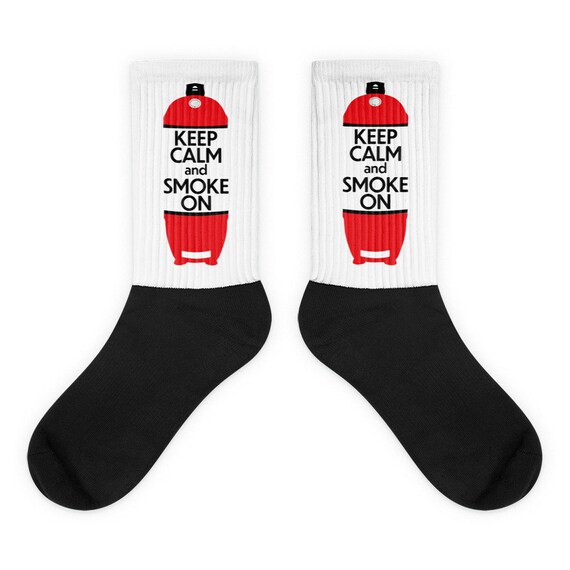 Joe on Kamado Socks. Keep Calm and Smoke on Kamado Gift BBQ Gift