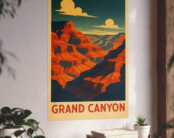 Grand Canyon Vintage Reise-Poster: Retro Arizona Wandkunst (Digitaler Download)