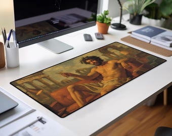 Dionysus Desk Mat: Greek God Retro Office Decor