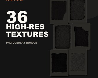 36 Torn Paper PNG Overlays: Vintage Ripped Edge And Distressed Paper Textures