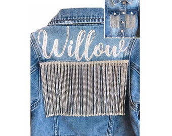 Rhinestone Fringe Jacket Custom and Personalized for Babies, Toddlers, Kids and Teens