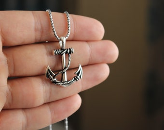 Orecchini Da Uomo Con Ancora, Orecchini A Cerchio In Argento Sterling - Foto 9