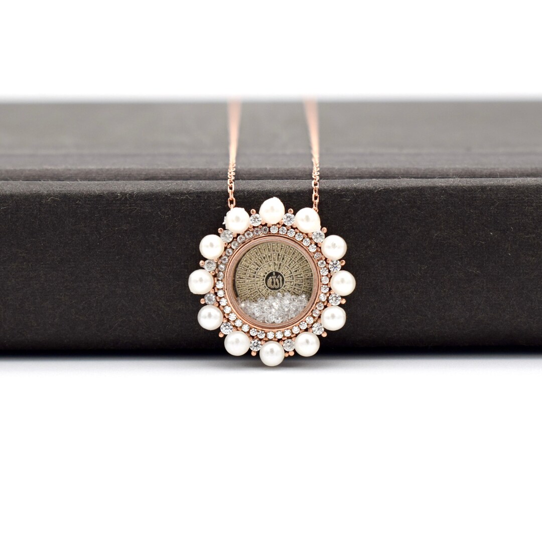 Allah Collana Donna In Argento 925: Gioiello Islamico Con Ciondolo Calligrafia, 45+5 Cm
