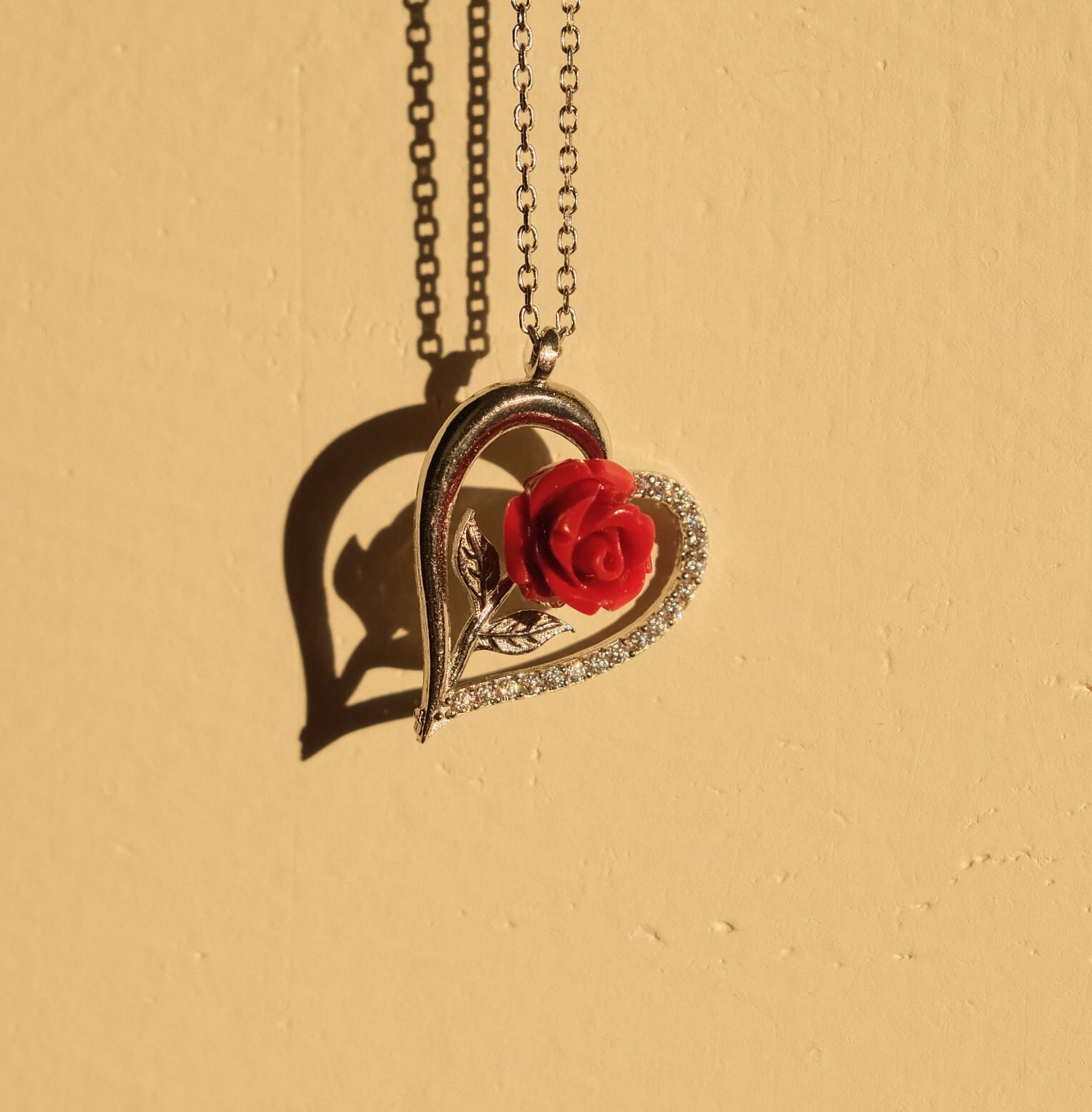 Ti amo Ciondolo a forma di cuore Argento sterling, Regalo di San Valentino, Collana a catena in argento da 18, Moglie Fidanzata Compleanno Anniversario - Italia