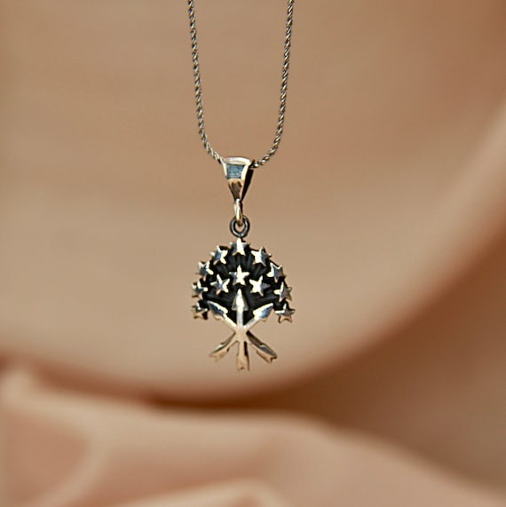 Silver Circassian Flag Necklace, Flag of Adygea Necklace